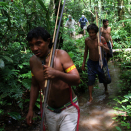 The Yanomami Indians know the rainforest like the back of their own hand, and are the best guides that King Harald could ask for.  Published 4 May 2013. Handout picture from the Royal Court. For editorial use only, not for sale. Photo: Rainforest Foundation Norway / ISA Brazil.